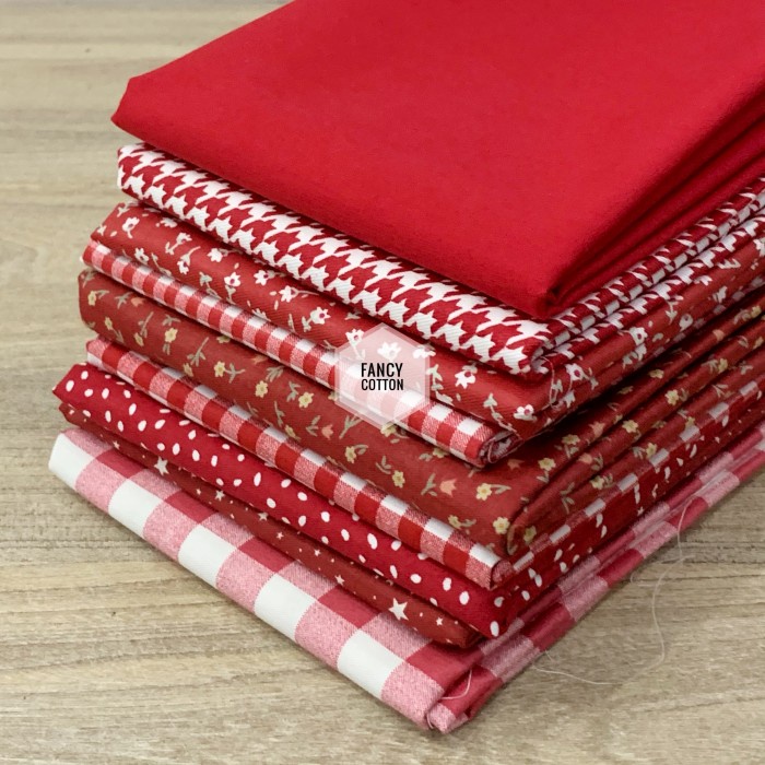 Kain Kain Katun Jepang Motif Fancy Red Collection 2021
