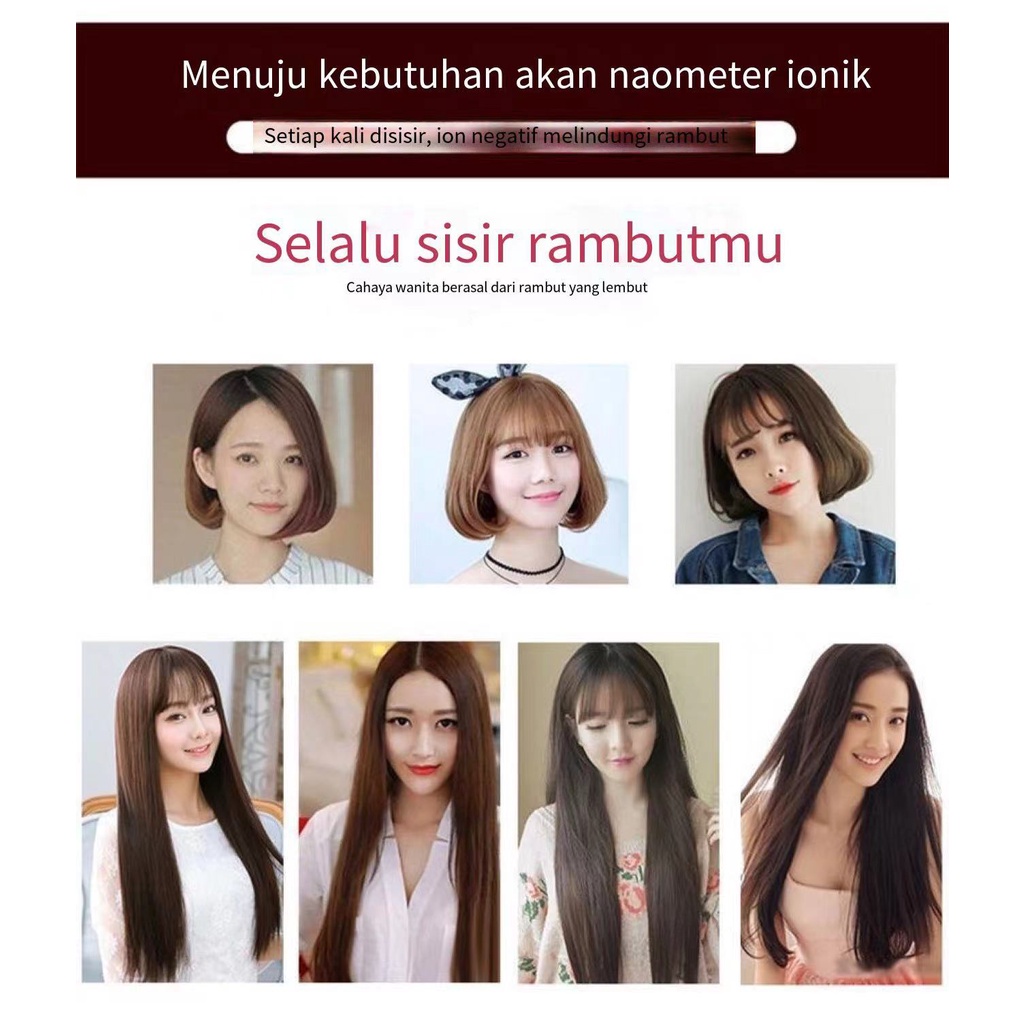 Catokan HQT 908 Sisir Catok Rambut Curly Pelurus Rambut Aksesories Perawatan Alat Kecantikan Rambut Model Portable Mudah Untuk dibawa