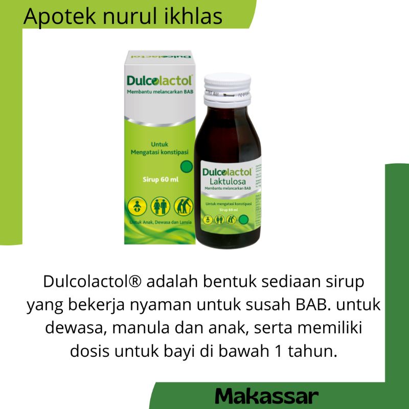 Dulcolactol sirup 60 ml mengatasi sembelit