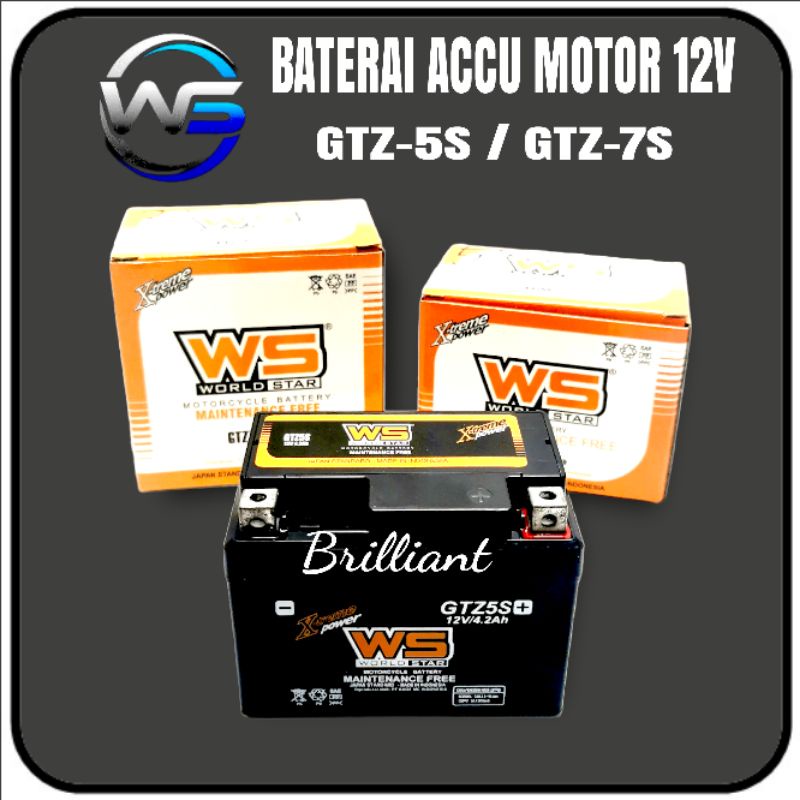 Accu Aki Motor Kering MF - GTZ5S GTZ-5S GTZ5 / GTZ7S GTZ-7S GTZ7