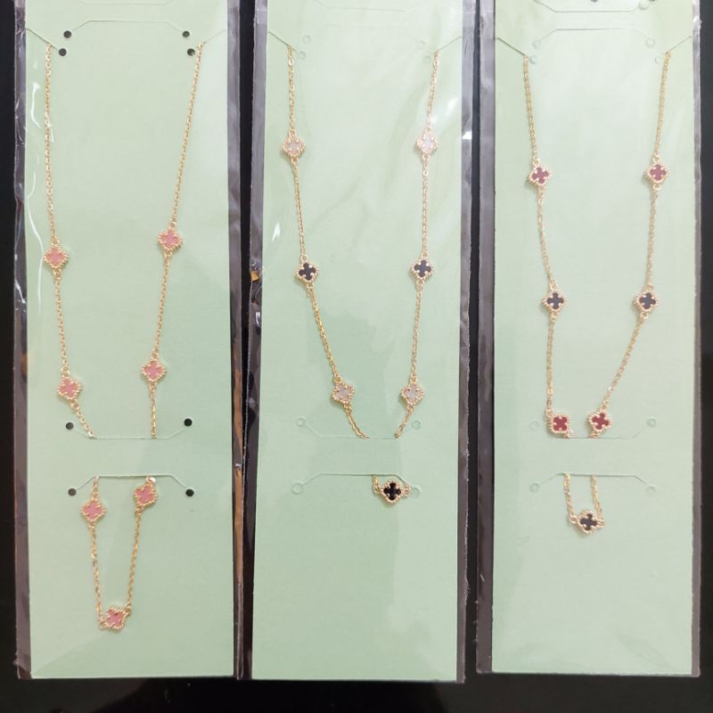 Kalung serut van cleef pink, hitam putih, hitam merah UBS kadar 8K 375