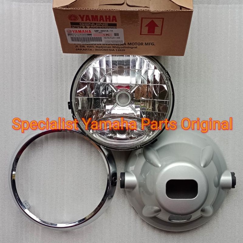 Reflektor Lampu Depan Scorpio Bulat Set Ring Batok Yamaha Original YGP