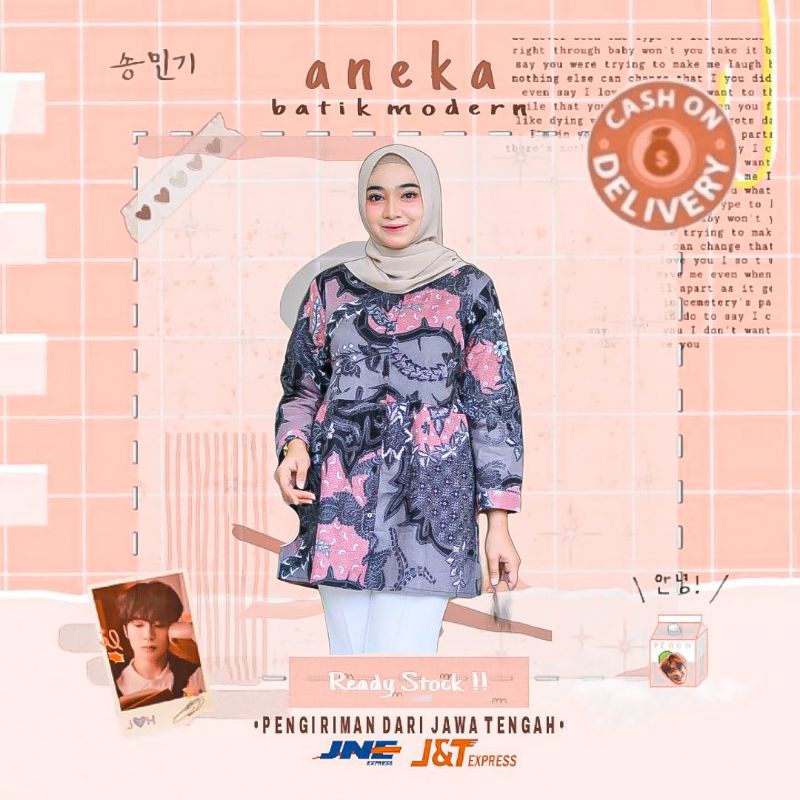 ATASAN BLOUSE BLUS BATIK WANITA LENGAN PANJANG M L XL XXL KONDANGAN KERJA KANTOR FORMAL CASUAL MURAH