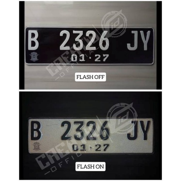 Plat Nomor Mobil Reflektif Font baru