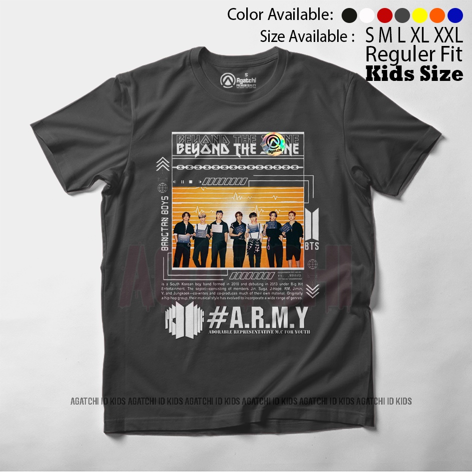 Baju Kaos Atasan Anak Perempuan Motif Personil Grup BTS / Bangtan Boys