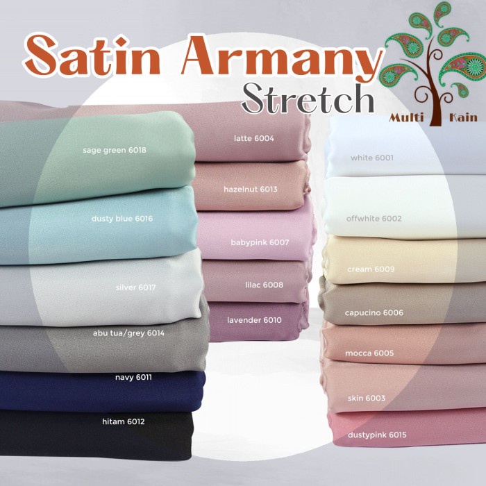 Kain Multi Kain Satin Armani Silk Stretch Armany Silky Saten Bridesmaid