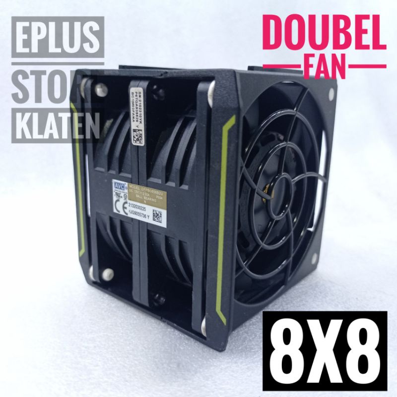 Kipas Fan Dc 12V 8cm 2.30A AVC Doubel Fan Turbo Ball Bearing KP173