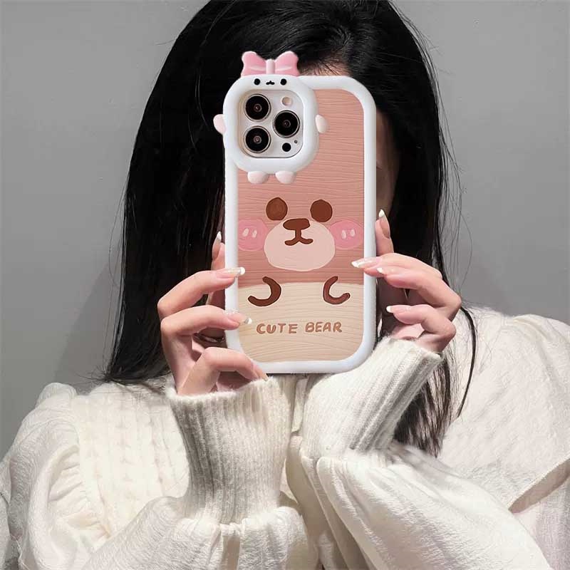 Casing Samsung A14 M14 A04 A04S A13 A03S A23 A22 A21S A12 A02S A11 A51 A30 A50 A52 A20S A10S M12 A32 4G Motif Brown Bear