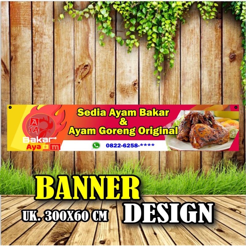 Banner, Spanduk Backdrop Jual Ayam Bakar dan Ayam Goreng