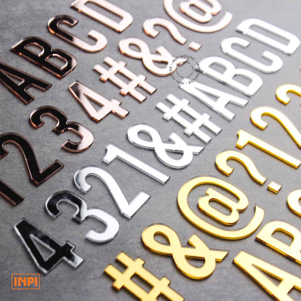 Angka Huruf Akrilik Mirror 30 CM - INPI