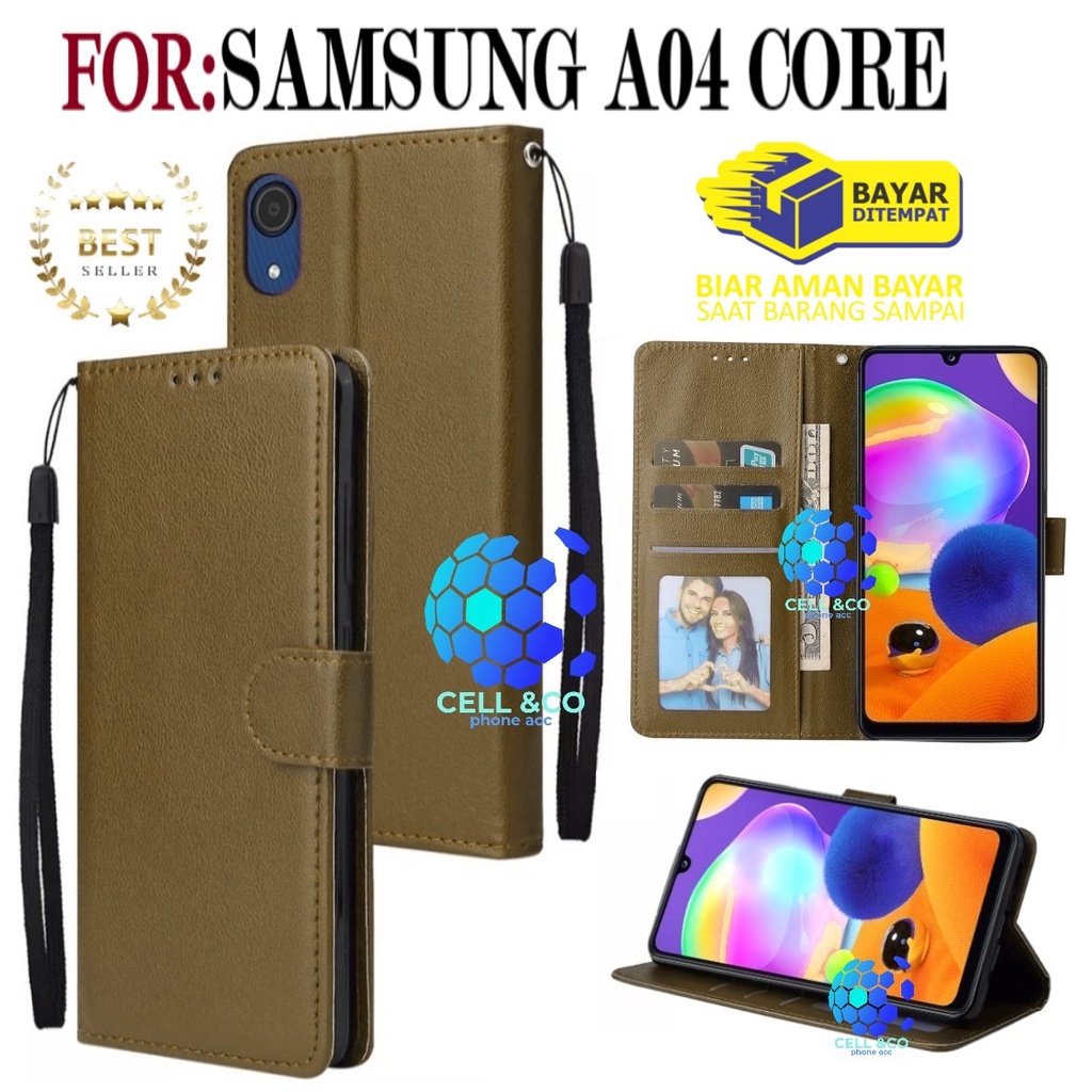 NEW SAMSUNG A04 CORE TERBARU CASE FLIP LEATHER WALLET PREMIUM FLIP CASE BUKA TUTUP KESING HP CASING FLIP CASE WALLET SAMSUNG A04 CORE