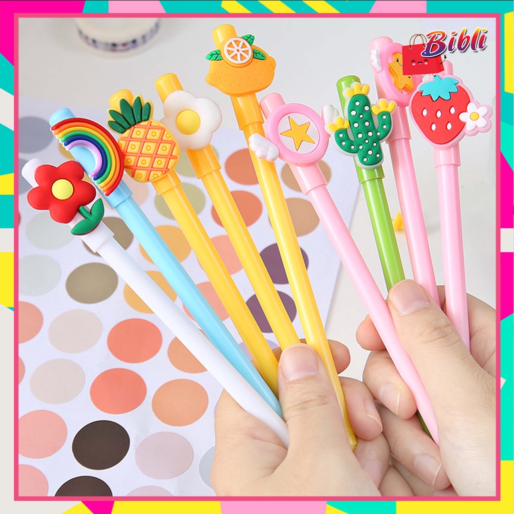 

♛ ♛Pulpen Karakter Buah Pena Gel Karakter Lucu Pen Cute Student Japanese