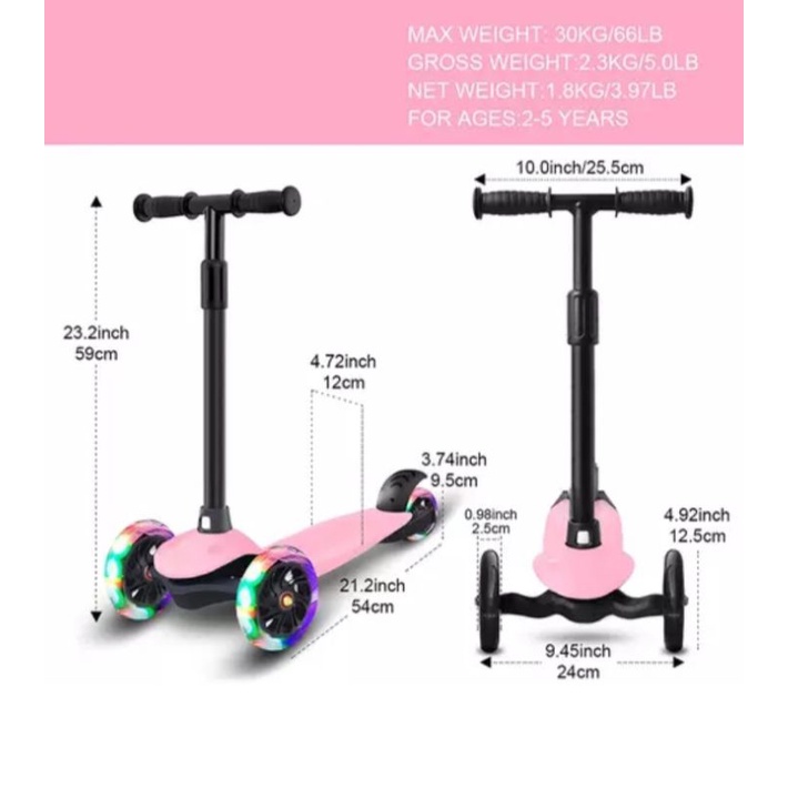 SKUTER   RODA 3 HESHINE UNTUK ANAK    /  SKUTER ANAK RODA 3