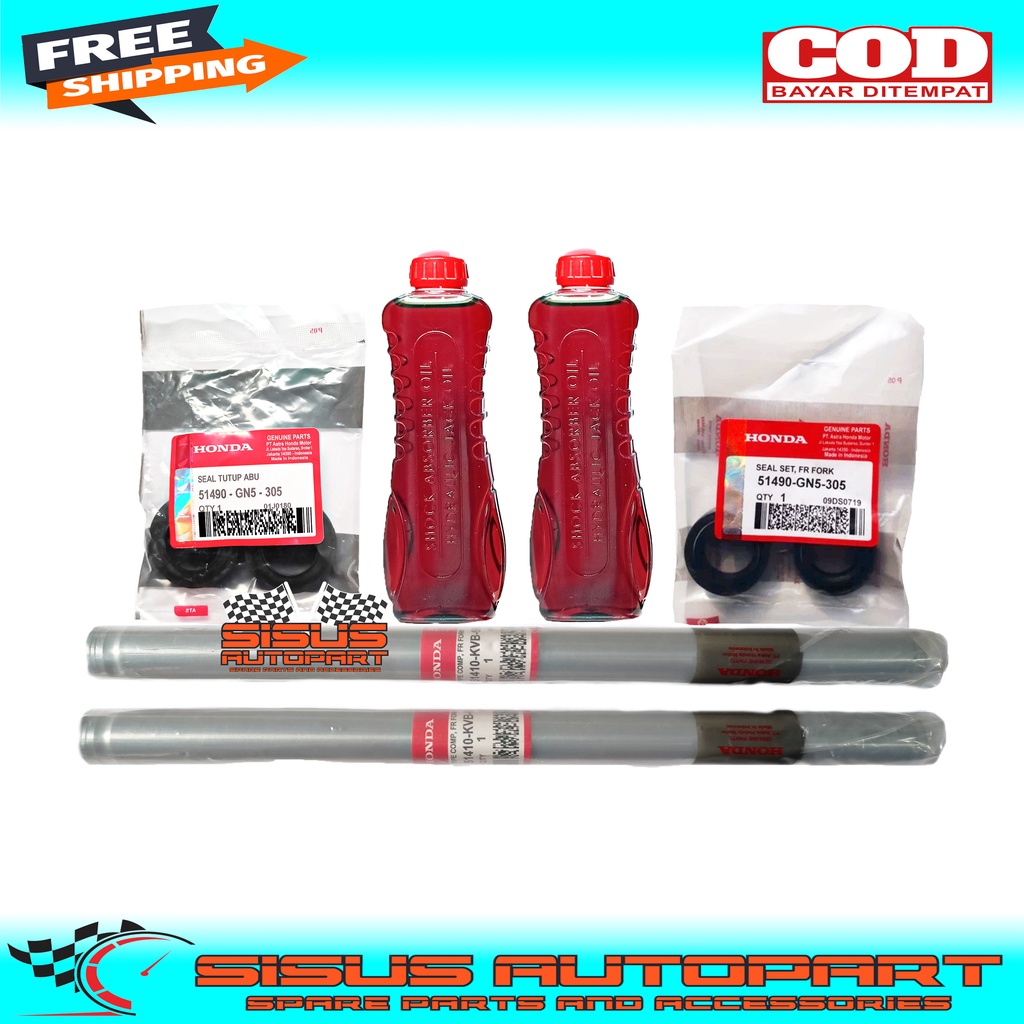 PAKET AS SHOCK DEPAN VARIO 110 BEAT KARBU VARIO KARBU SCOOPY KARBU / AS SHOCK VARIO+SEAL SHOCK+SEAL TUTUP OLI+OLI SHOCK VARIO KVB