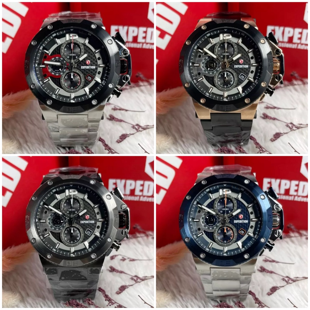 Jam Tangan PRIA ORIGINAL EXPEDITION EXP E 6751 M E6751 Stainless Steel Garansi Resmi 1 Tahun