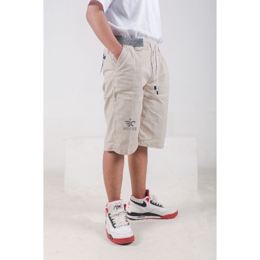 CELANA CHINO PENDEK PRIA RIP PINGGANG KARET / KOLOR CELANA PENDEK PRIA