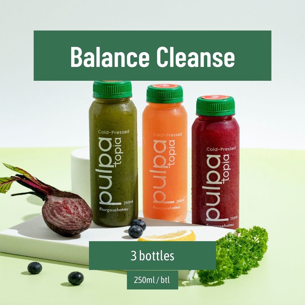 

PAKET DETOX Cold Pressed Juice Balance Cleanse - Juice Cleanse - Jus Sehat - Diet Detox PULPATOPIA