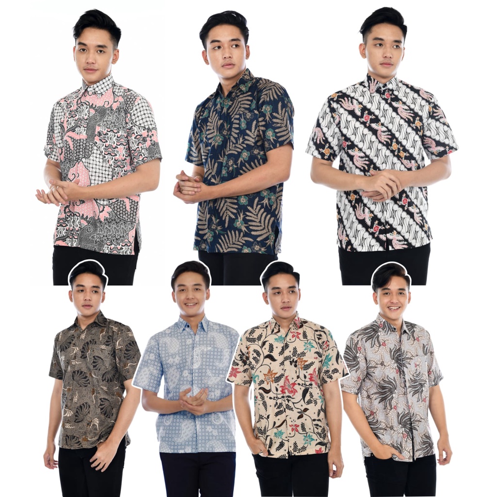 Batik Pria Kemeja Pendek Soft Jumputan Klasik