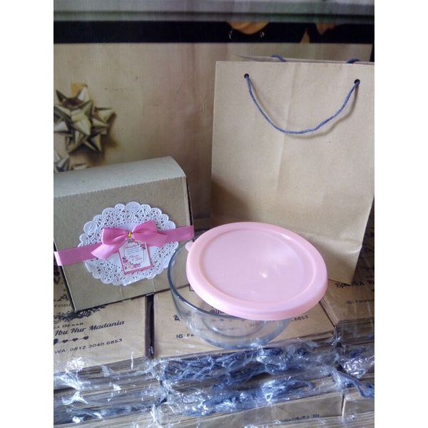 SOUVENIR MANGKOK TUTUP / MANGKOK KACA. Free paperbag