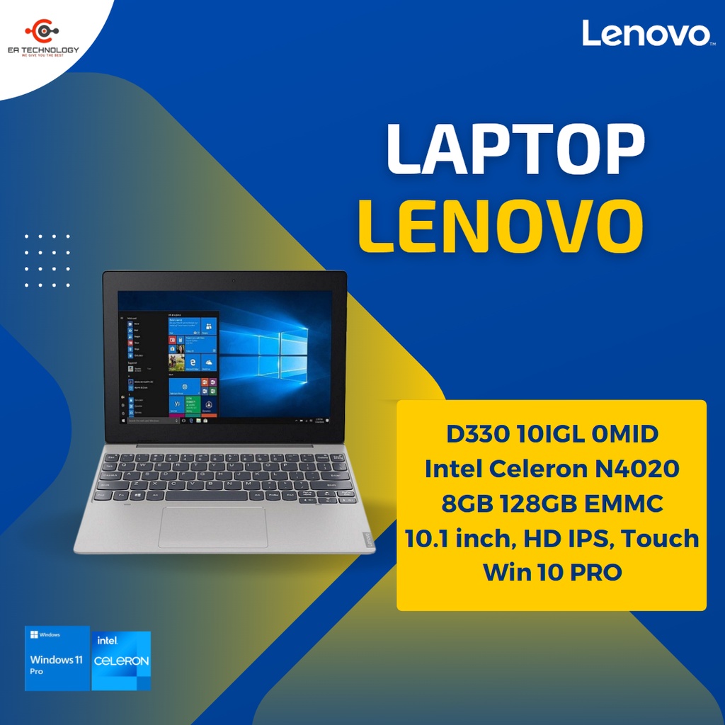 LENOVO D330 10IGL 0MID Intel N4020 8GB 128GB EMMC HD TOUCH Win10 PRO
