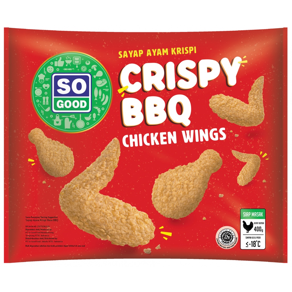 

So Good Crispy BBQ Chicken Wings 400gr, Sameday Instan Delivery Jogja