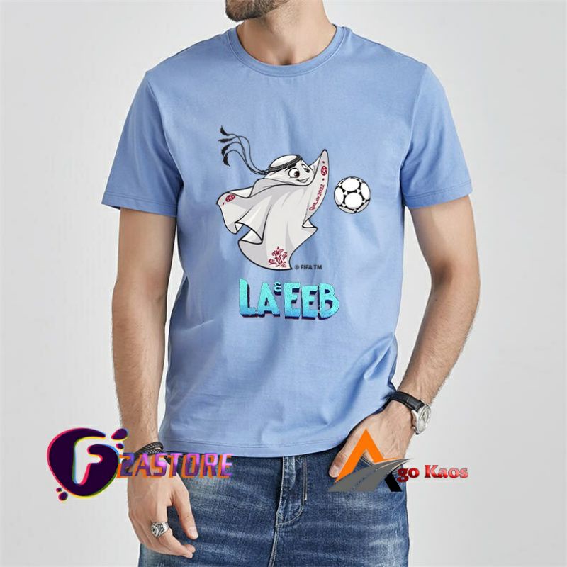 KAOS-BAJU TANGAN PENDEK-Maskot LA'EEB QATAR WORLDCUP