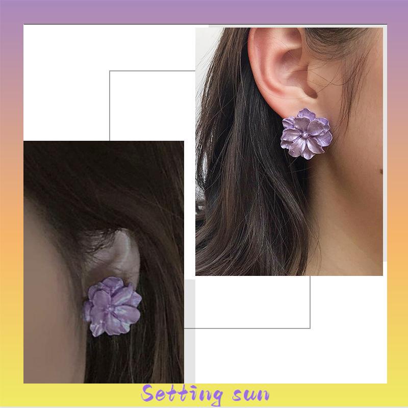 Anting Bunga Gardenia Korea Retro Sederhana Gaya Aksesoris Wanita TN