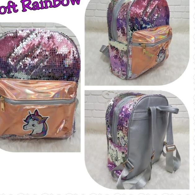Tas Import / Tas Justice / Backpack / Tas Ransel Sequins Unicorn
