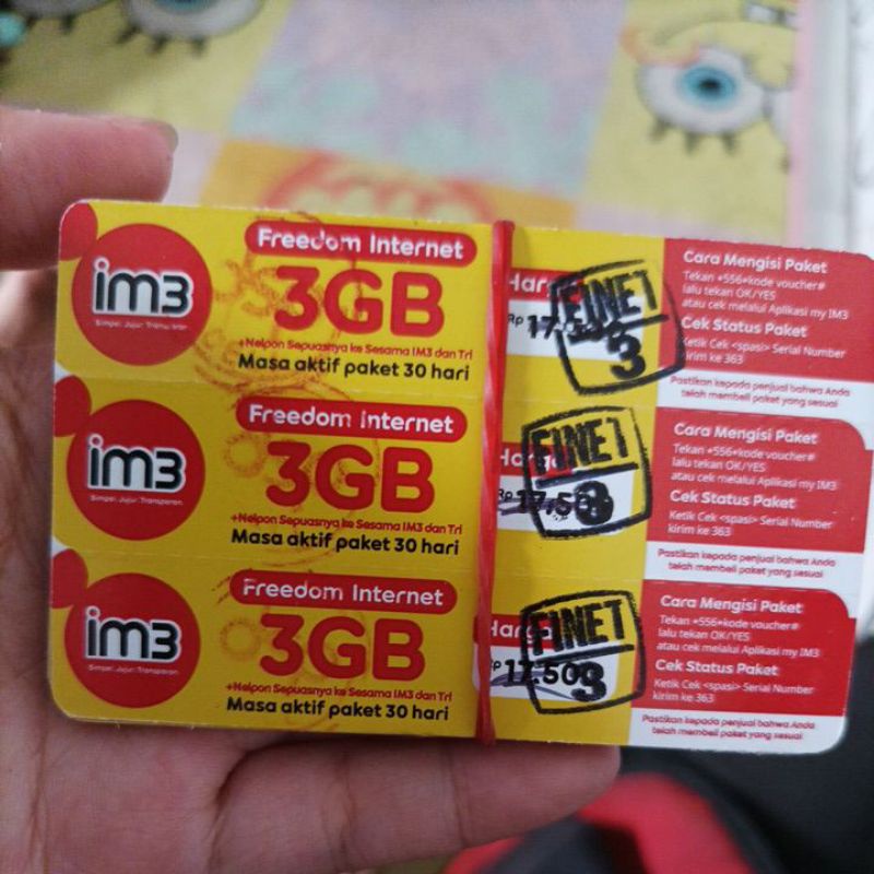 Voucher indosat freedom internet 3gb jatim