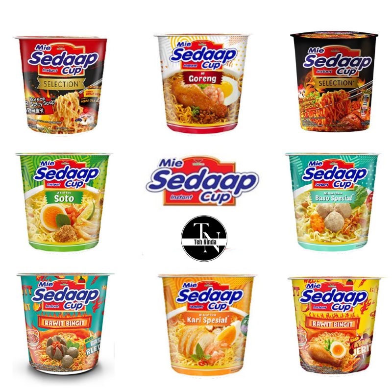 

Mie Sedaap Cup Instan Goreng / Soto / Rawit Bingit / Korean Spicy / Baso / Kari Spesial