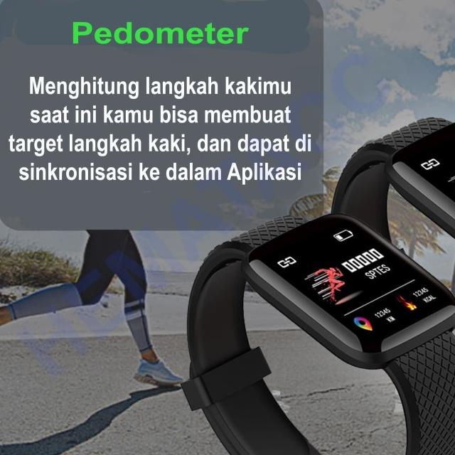 Jam Tangan Sporty Hestia ID116 Pro Plus Smartband Asisten Olahraga - Navy