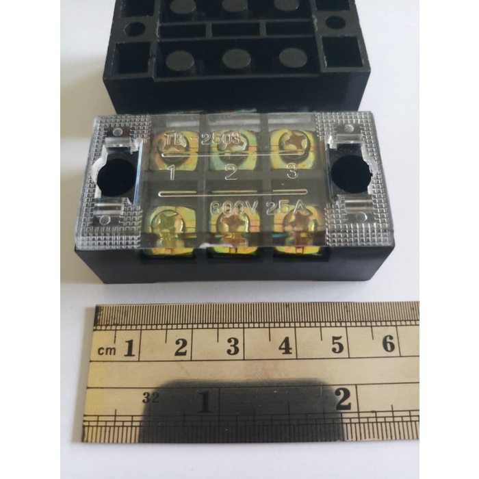 Terminal Block 25A 3P 600V Terminal Kabel Listrik Blok 2503