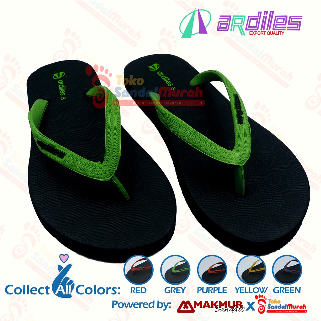 Toko Sendal Murah - Sandal Japit Karet Ardiles Perempuan / Sandal Japit Black Pink / Sandal Japit Hitam Aksen Warna [Toko Sendal Murah LDS 07 Ardiles Black Pink]