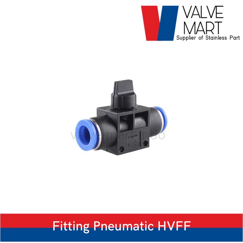 MHVFF 12 Fitting Hand Valve / Kran Valve Pneumatic Selang 12mm HVFF 12