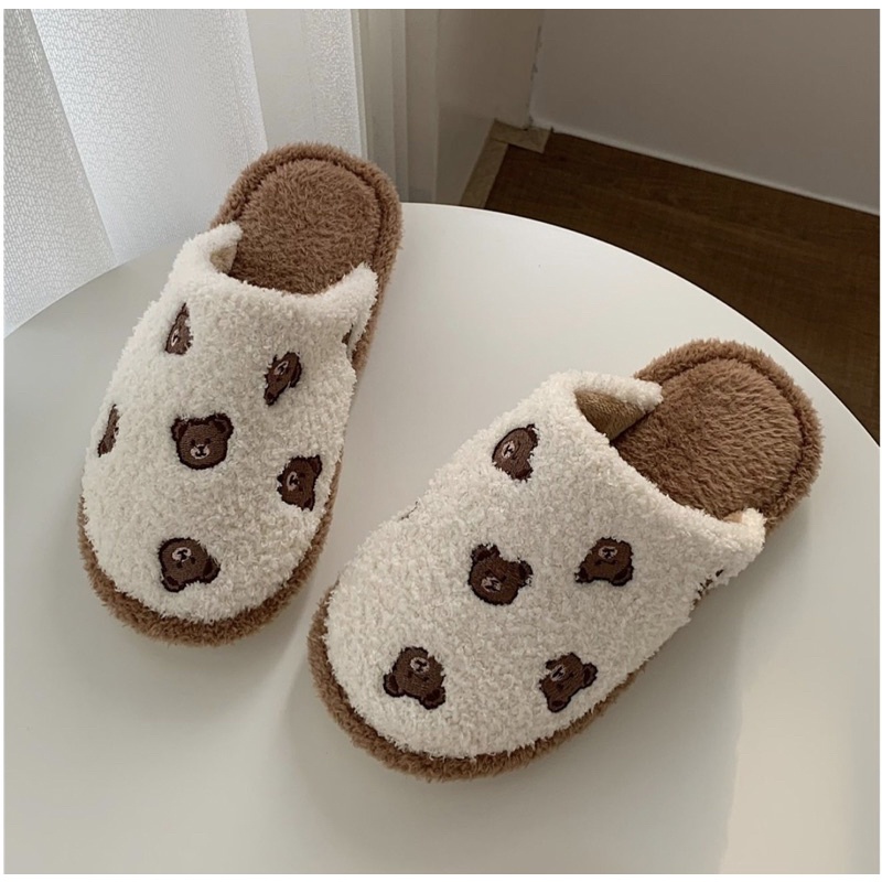 Teddy Bear Sandal Rumah Berkualitas Sandal Kamar Mandi Berbahan Empuk Sandal Karet Wanita Pria Couple Premium