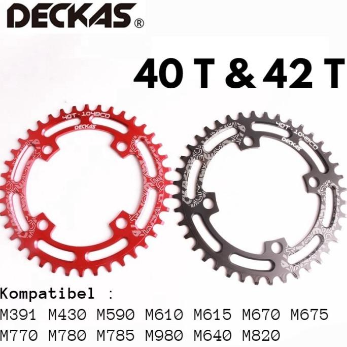 BERKUALITAS Chainring Deckas Round 104 BCD Narrow Wide 40T 42T