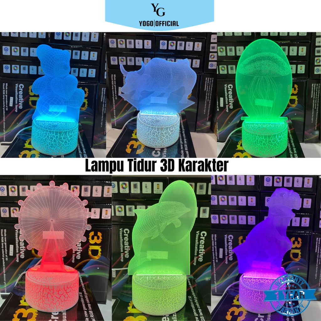 Jual Yogo Original Lampu Hias 3D / Lampu 3D Dekorasi Rumah / Lampu Meja ...