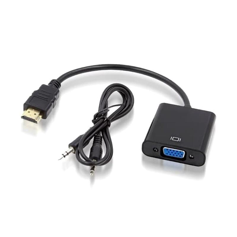Kabel Connector Conector Konektor Converter Konverter Kabel Hdmi To Vga Plus Kabel Audio Output Proyectpr monitor