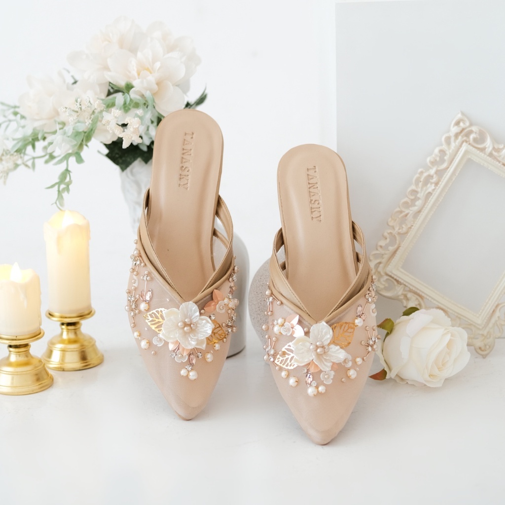 TANASKY - VIVIAN GOLD - Sepatu Heels Wanita 7cm - Wedding Shoes
