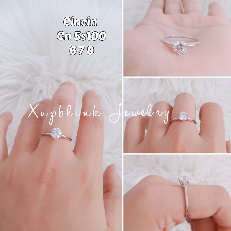 Cincin Titanium Wanita Model Berlian Fashion Super Mewah Dan Elegant