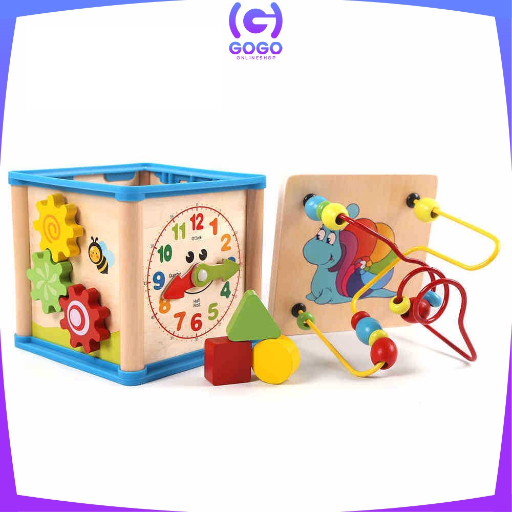 GOGO-M65 Mainan Edukasi Anak Puzzle Kayu Intelligence / Wisdom Box Busy Box Multifungsi Wooden Toys