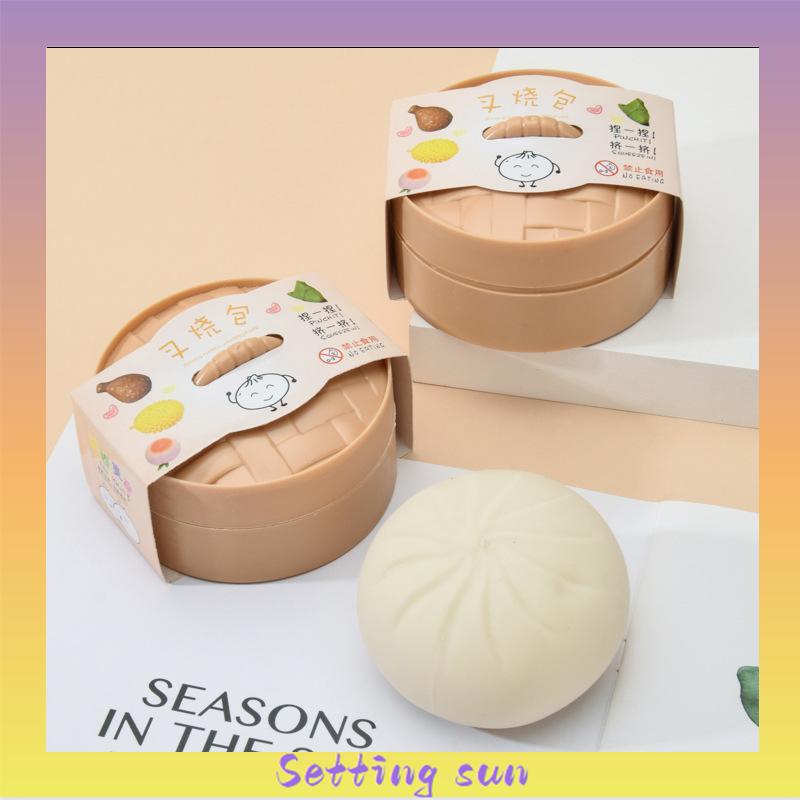 Mainan squishy stress ball pao Mainan bakpao palsu Dimsum bakpao mooncake hakau siomay mantau TN