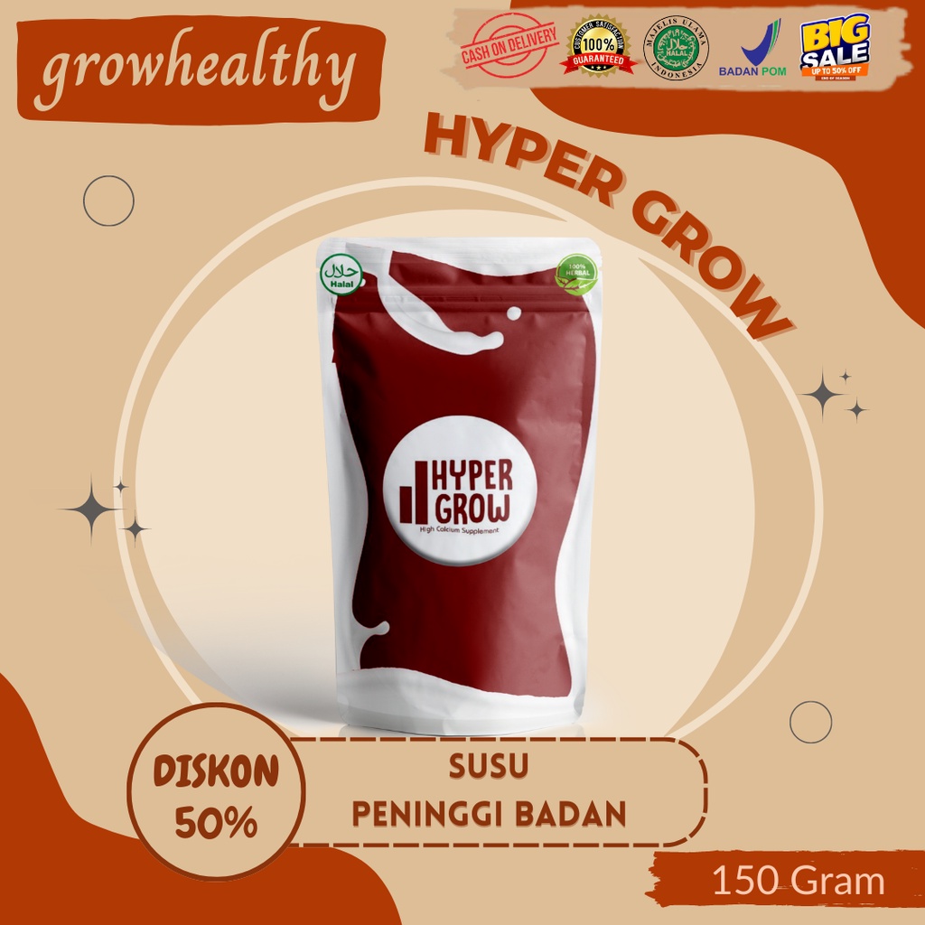 

HYPER GROW [BEST SELLER] - SUSU PENINGGI BADAN TERLARIS / PENINGGI BADAN ANAK-DEWASA / ORIGINAL BPOM