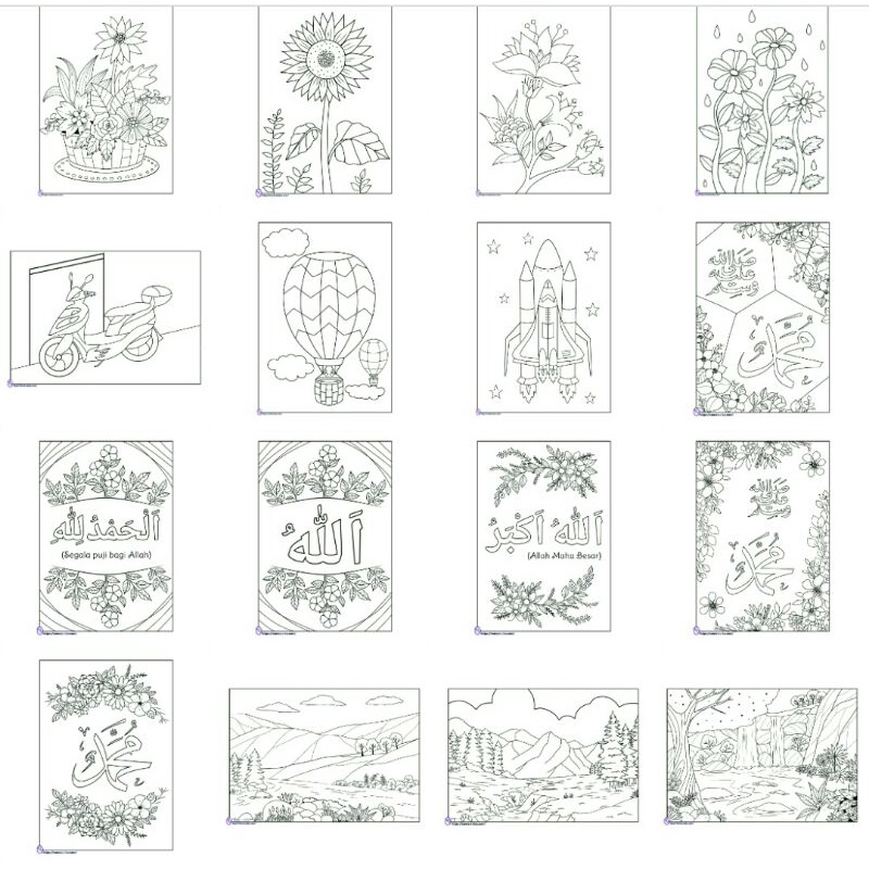 Jual sketsa gambar mewarnai ukuran A4 (HVS) | Shopee Indonesia