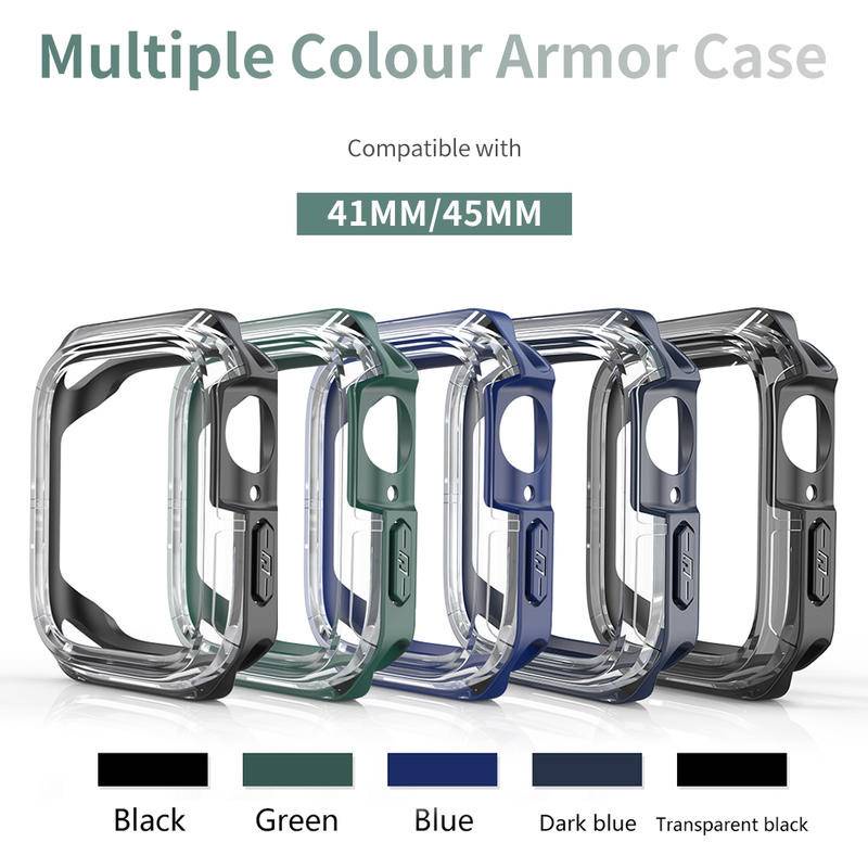 Casing Case Bumper Bahan PC + TPU Desain Hollow Sturdy Mewah Untuk Apple Watch Ultra 49mm / Iwatch 49mm