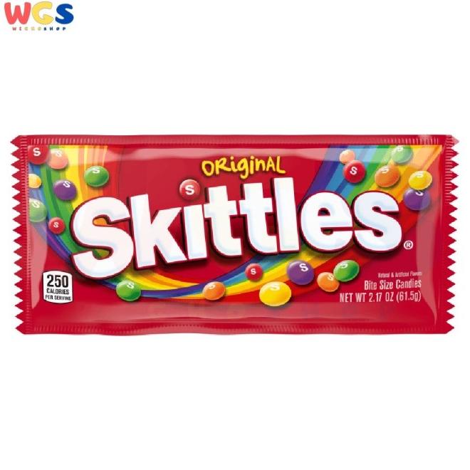 

TERLARIS Permen Skittles Original Candy Single Pack 2.17oz 61.5g /PERMEN LUNAK/PERMEN VIRAL/PERMEN MILO/PERMEN YUPI/PERMEN JADUL/PERMEN KARET