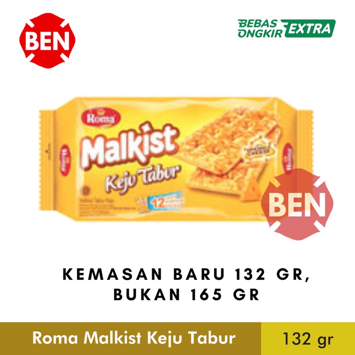 

T0P ROMA MALKIST KEJU TABUR 165G 165GR 165 G GR GRAM - CHEESE 10 PCS PACK NICE