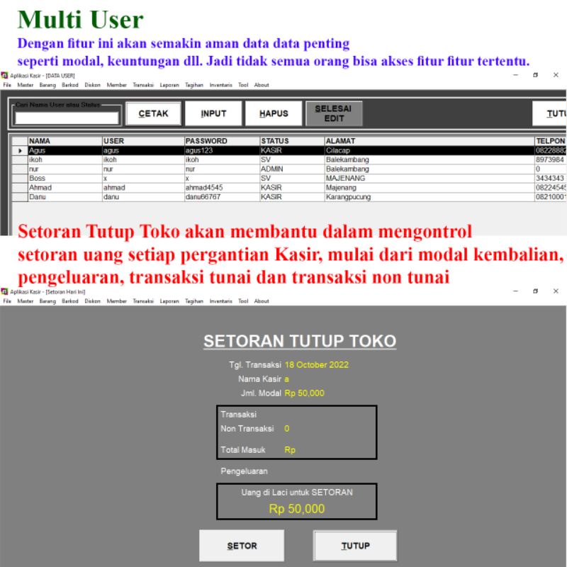 PROGRAMKASIR TOKO APLIKASI KASIR TOKO GROSIR ECERAN Original FULL UNLIMITED AKTIVASIBERGARANSI