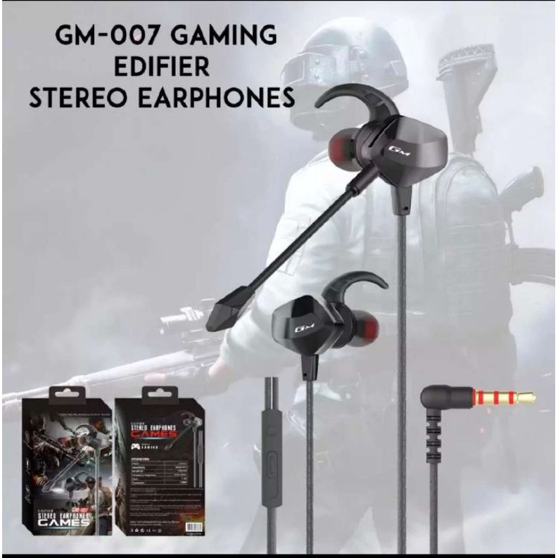 [ Free Sarung Jempol ] Earphones Gaming Stereo in-Ear 4D Bass - Wired Headset Jack Audio 3.5mm Gaming call Music