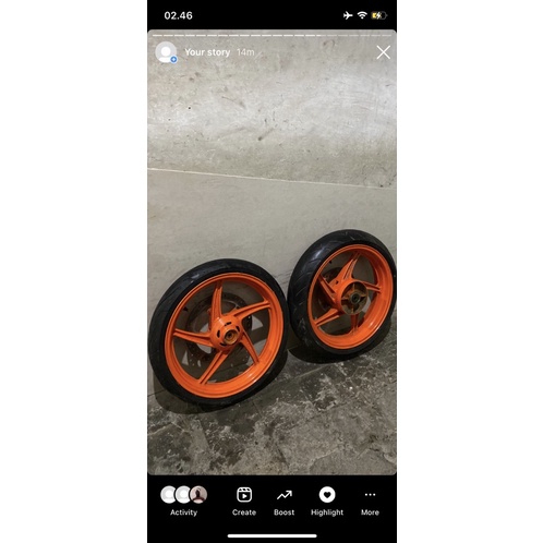 velg cbr 250 old original ori seset + ban tebal corsa r93 & zeneos